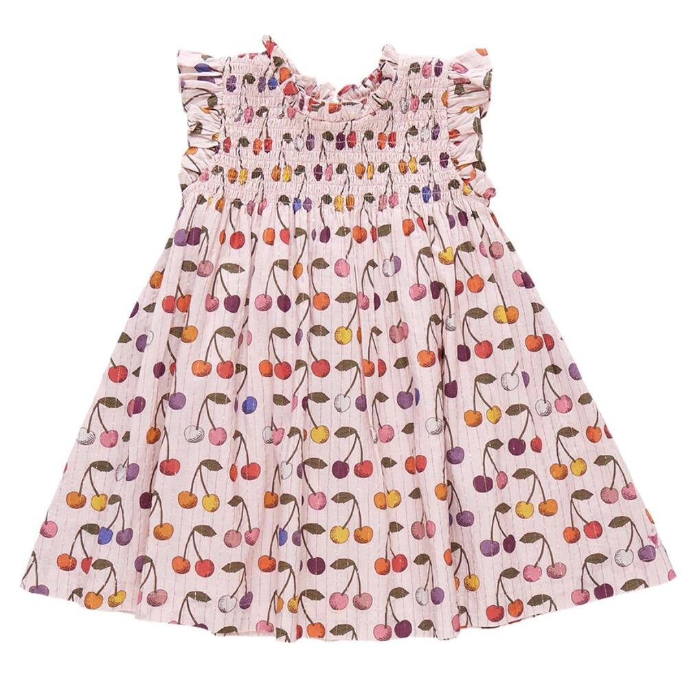 NEW PINK CHICKEN girl's stevie dress in cloud pink cherry